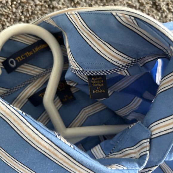 Tommy Hilfiger 100% Cotton Men's Button Down Dress Shirt Blue Size 16/34-35 - Picture 5 of 6